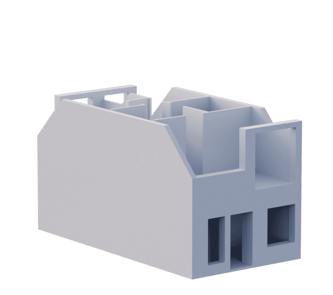 Step 4: First floor walls with internal partitions