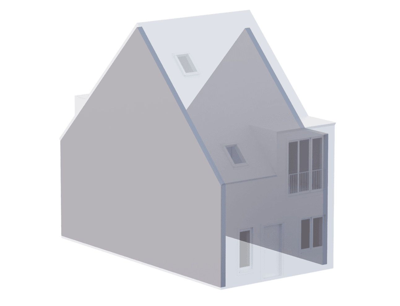 House diagram highlighting party wall locations