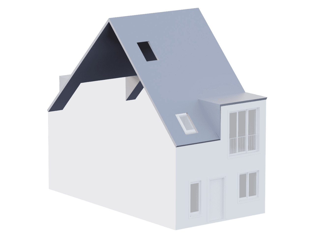 House diagram highlighting roof location