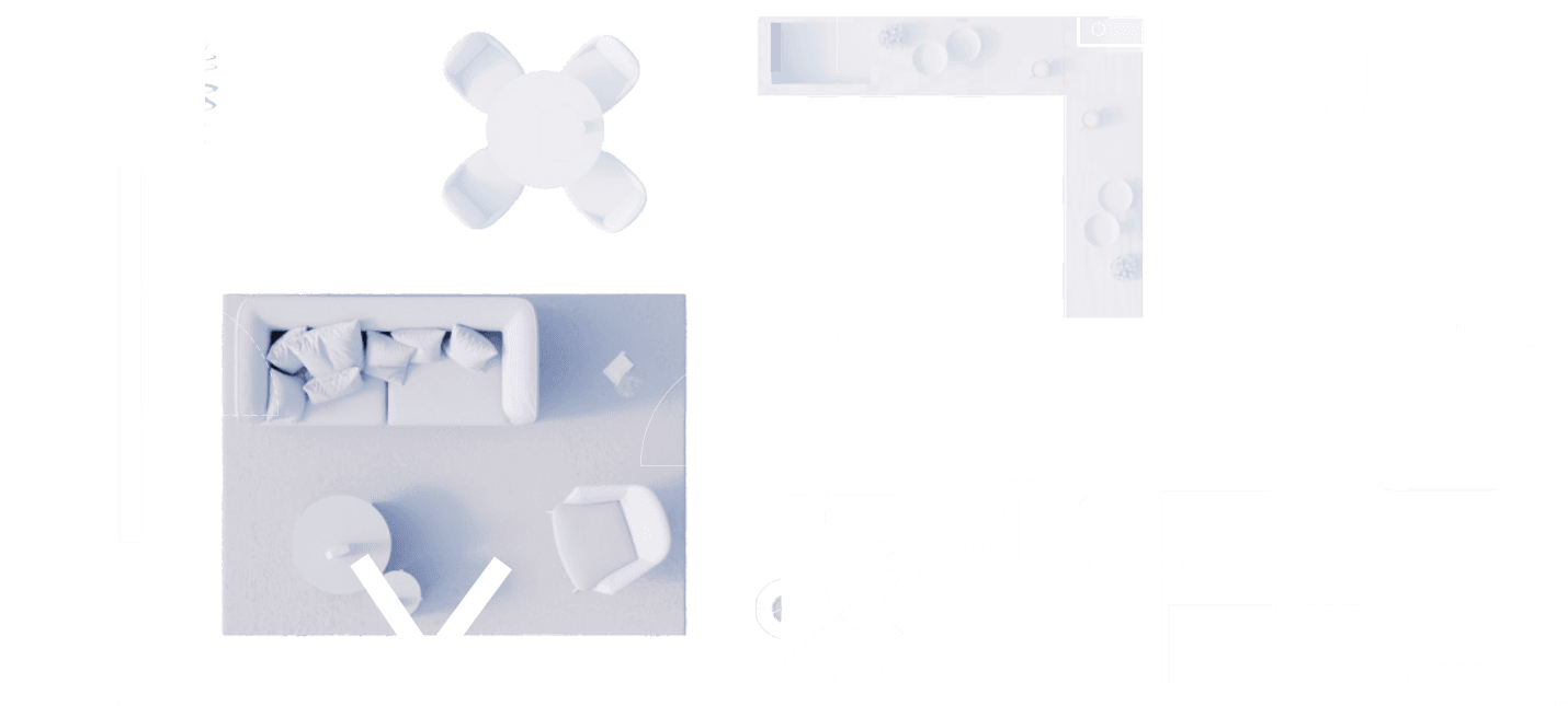 Garden view living area plan