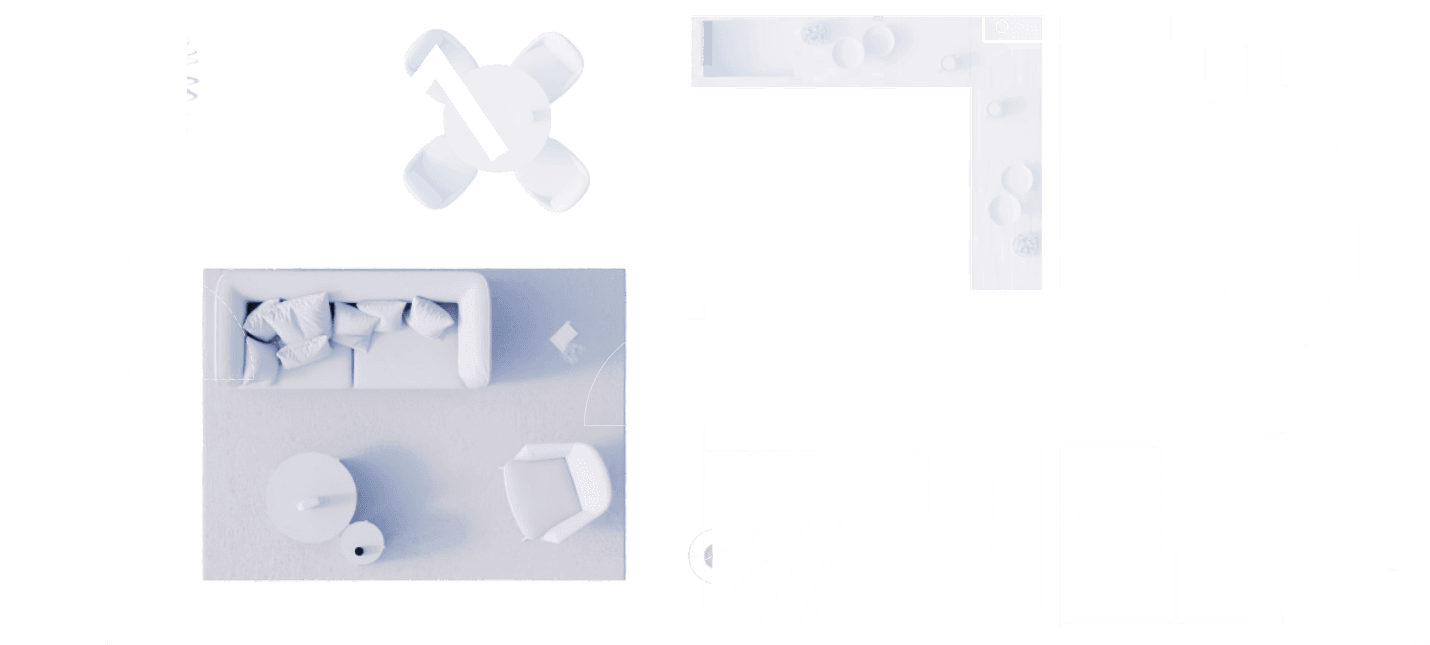 Living area plan showing spatial layout